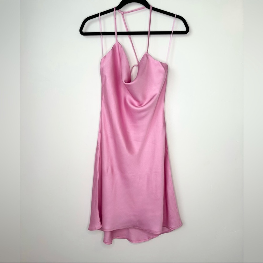 ASTR the label Medford cowl neck satin mini dress